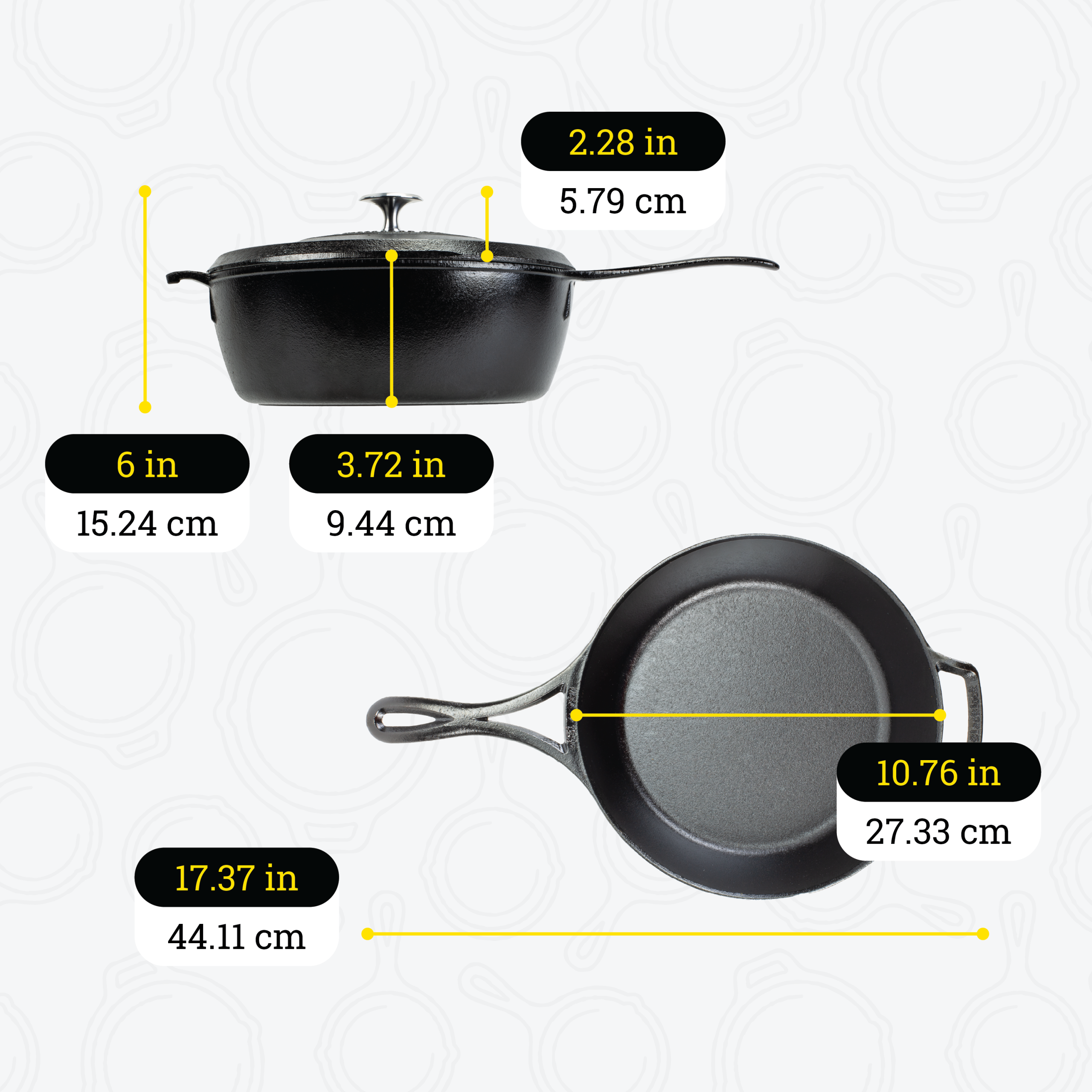 Blacklock 4 Quart Lightweight Cast Iron Deep Skillet With Lid - Image 7